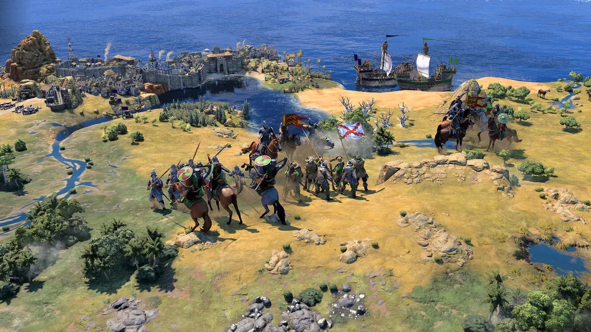 Vista detallada de la interfaz de gestión de una civilización en Civilization VII, con árbol tecnológico y estadísticas