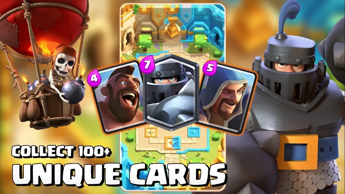 Clash Royale — capture officielle montrant une arène, les cartes et l'interface de combat 1