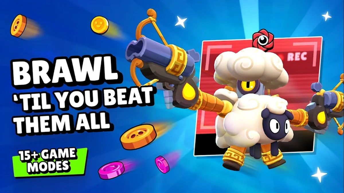 Brawl Stars — capture officielle montrant des brawlers, l'arène et l'interface de combat 1