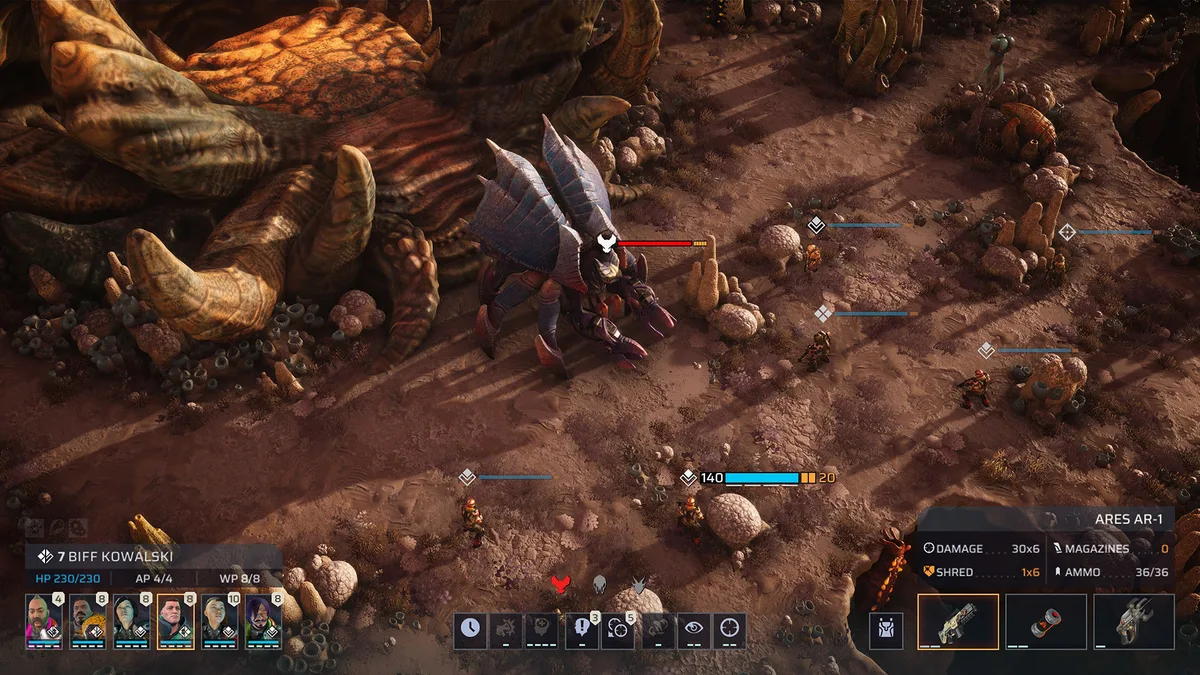 Phoenix Point — capture officielle montrant l'interface du jeu