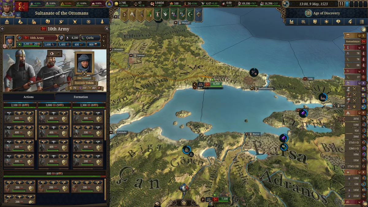 Europa Universalis 5 official screenshot showing map, units or combat 2