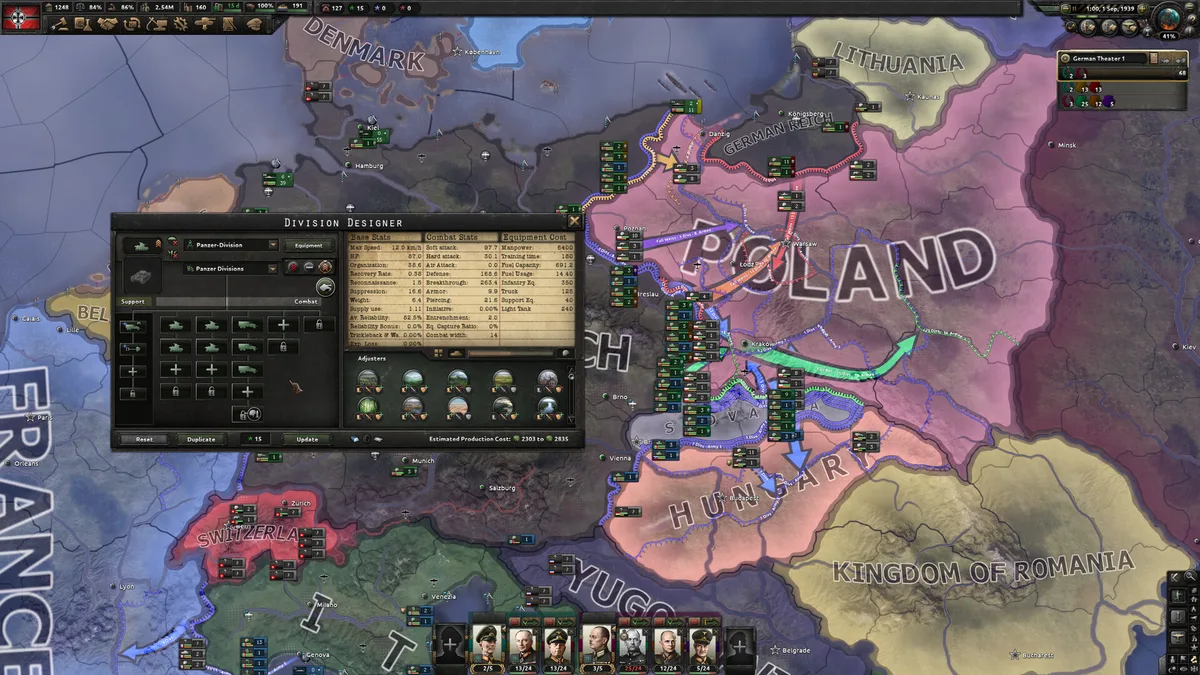 Hearts Of Iron 4 — capture officielle montrant carte, unités ou combat 1