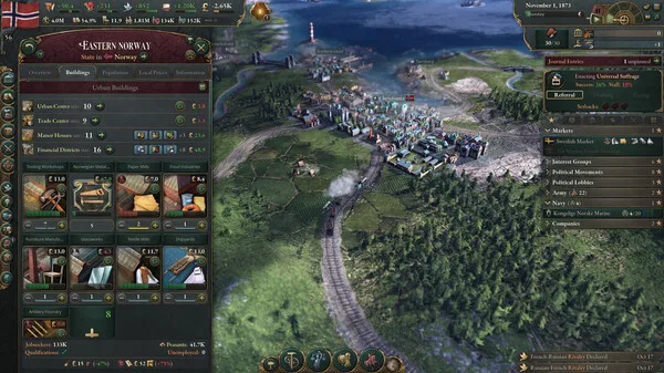 Victoria 3 official screenshot showing map, units or combat 3